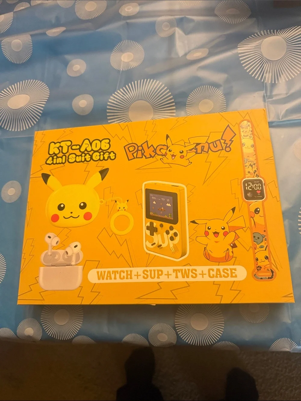 Pikachu 4-in-1 Kids Gaming & Wearable Set - Yellow brand new and never been used
